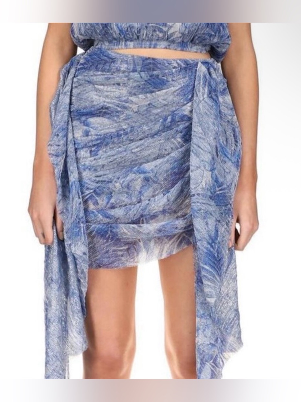 Mia Vesper Blue Cascade Top Skirt Setnwt Sz M — image 3 of 8